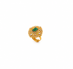 Green Polki Ring