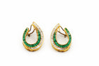 Zircon Emerald Hoop Earrings
