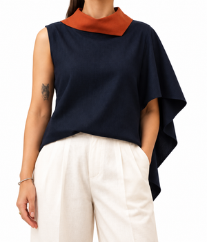 Navy Muse Top