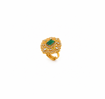 Green Polki Ring