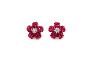 Pink Flower Earrings