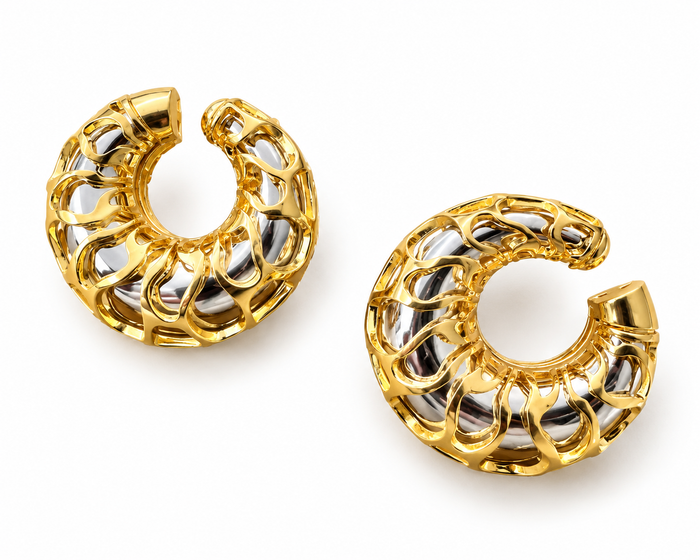 Golden Lace Hoops