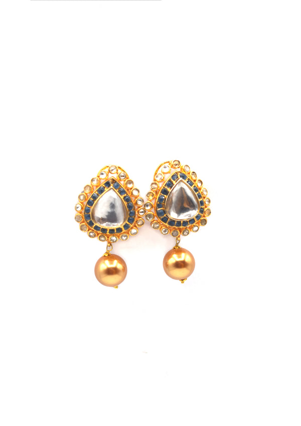 Golden Polki Earrings